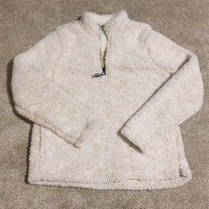 White fluffy pullover